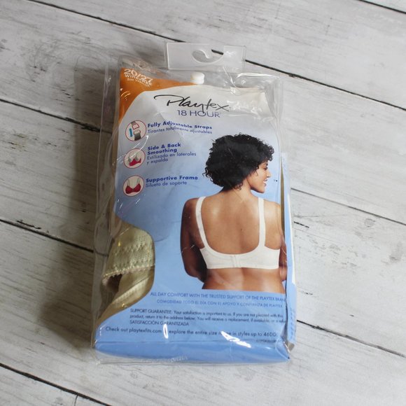 Playtex 18 Hour Women's Bra Plus Size 46B Wire Free Full Figure White - Picture 8 of 8